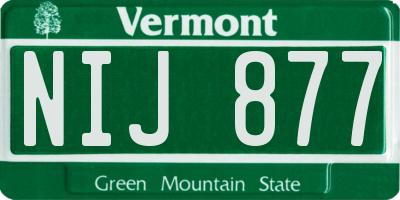 VT license plate NIJ877
