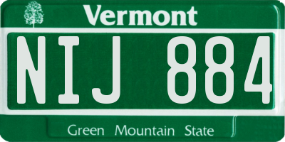 VT license plate NIJ884