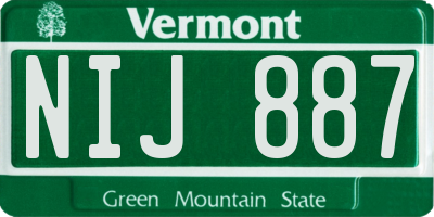 VT license plate NIJ887