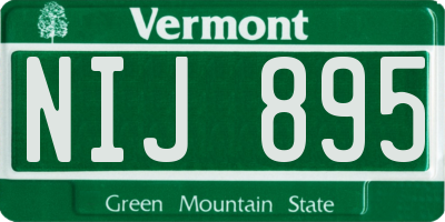 VT license plate NIJ895