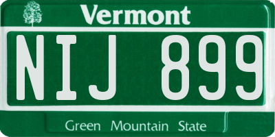 VT license plate NIJ899
