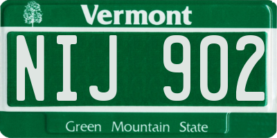 VT license plate NIJ902
