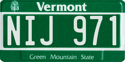 VT license plate NIJ971