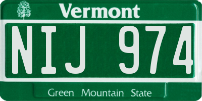 VT license plate NIJ974