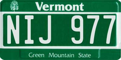 VT license plate NIJ977