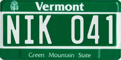 VT license plate NIK041