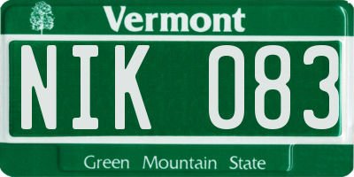 VT license plate NIK083