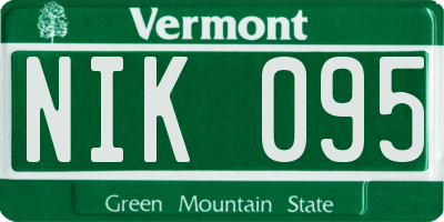 VT license plate NIK095