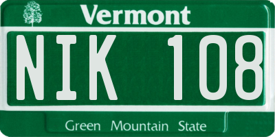 VT license plate NIK108