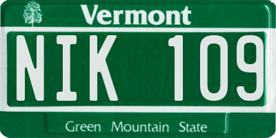 VT license plate NIK109
