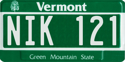 VT license plate NIK121