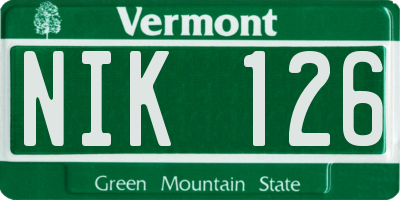 VT license plate NIK126