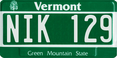 VT license plate NIK129