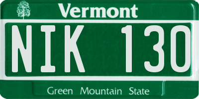 VT license plate NIK130