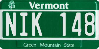 VT license plate NIK148