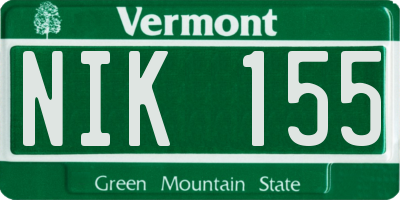 VT license plate NIK155