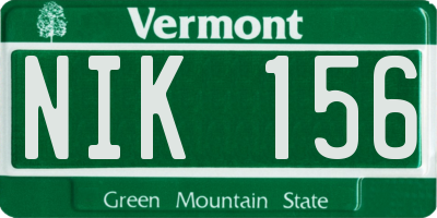 VT license plate NIK156
