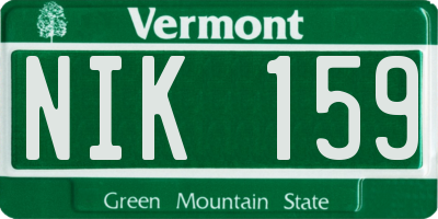 VT license plate NIK159