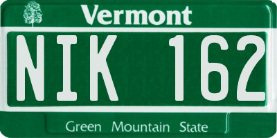 VT license plate NIK162