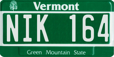 VT license plate NIK164