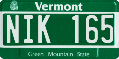 VT license plate NIK165