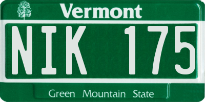 VT license plate NIK175
