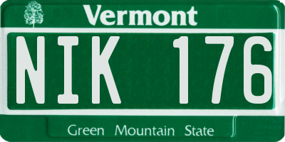 VT license plate NIK176