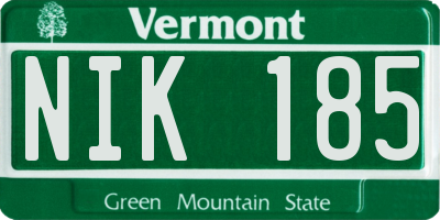 VT license plate NIK185