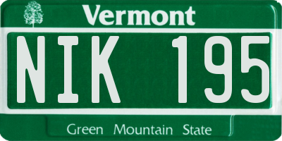 VT license plate NIK195