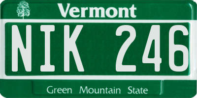 VT license plate NIK246