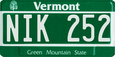 VT license plate NIK252