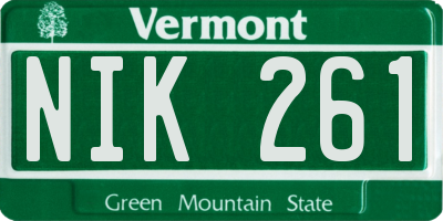 VT license plate NIK261