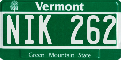 VT license plate NIK262