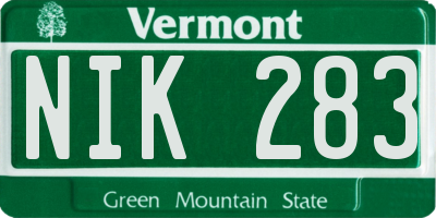 VT license plate NIK283