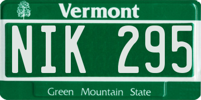 VT license plate NIK295