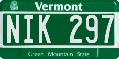 VT license plate NIK297