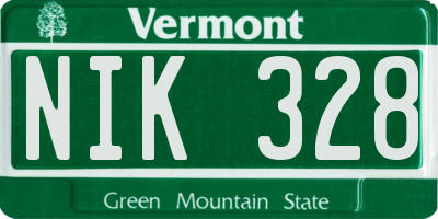 VT license plate NIK328