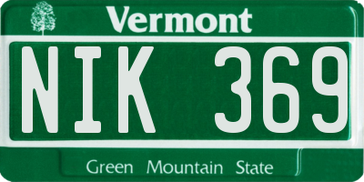 VT license plate NIK369