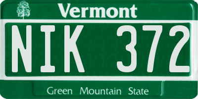 VT license plate NIK372