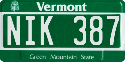 VT license plate NIK387
