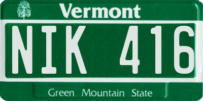 VT license plate NIK416