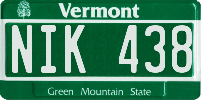 VT license plate NIK438