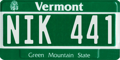VT license plate NIK441