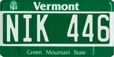VT license plate NIK446