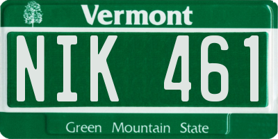 VT license plate NIK461
