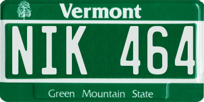 VT license plate NIK464