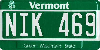 VT license plate NIK469