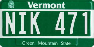 VT license plate NIK471