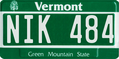 VT license plate NIK484
