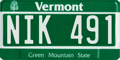 VT license plate NIK491